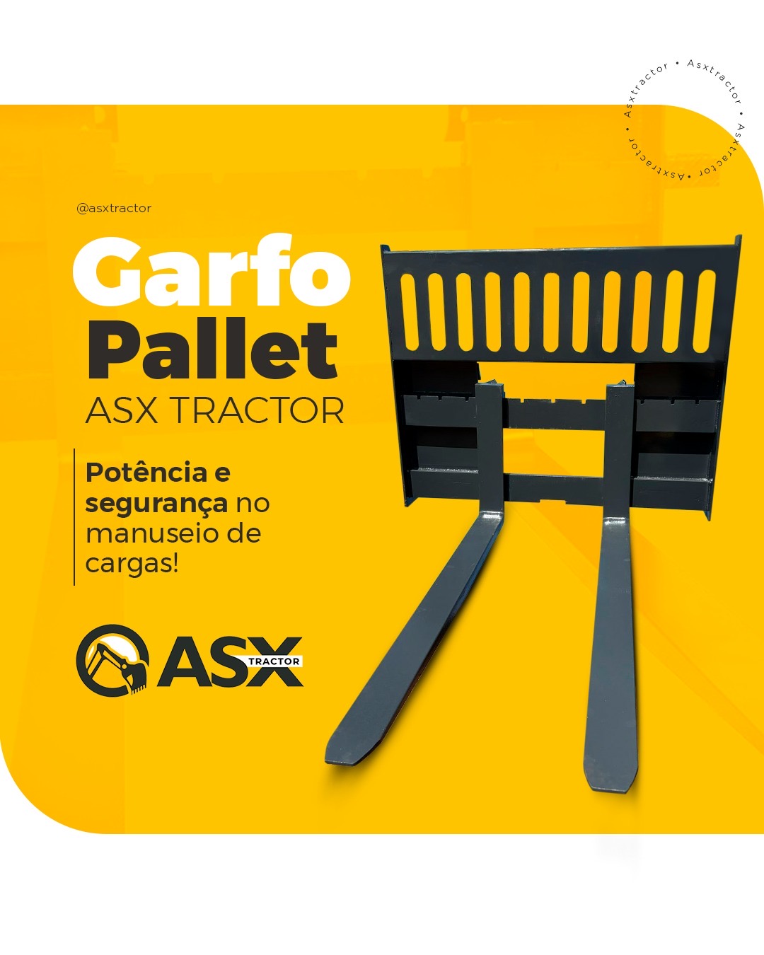 ASX Tractor - Garfo Pallet para Minicarregadeira