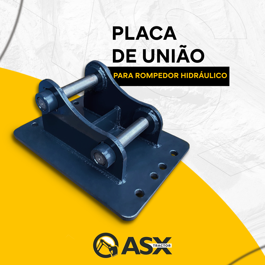 ASX Tractor - Placa de uniÃ£o para rompedor hidrÃ¡ulico